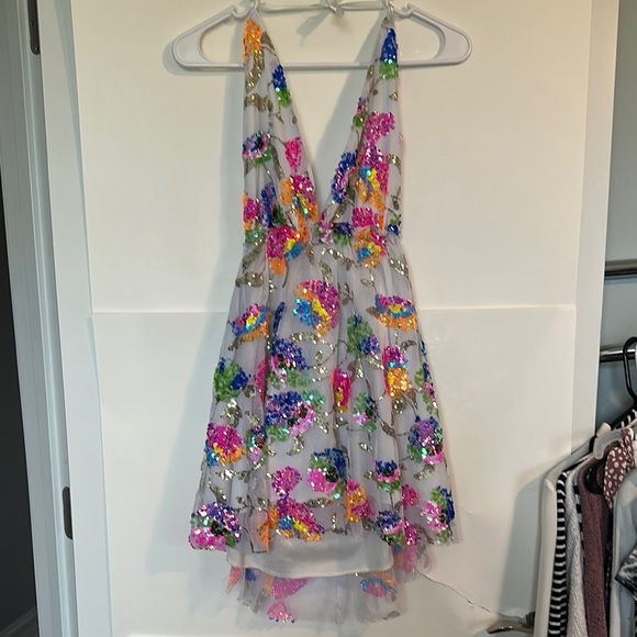 Sequins Multicolor Halter Sundress for Cocktail - Picture 5 of 5